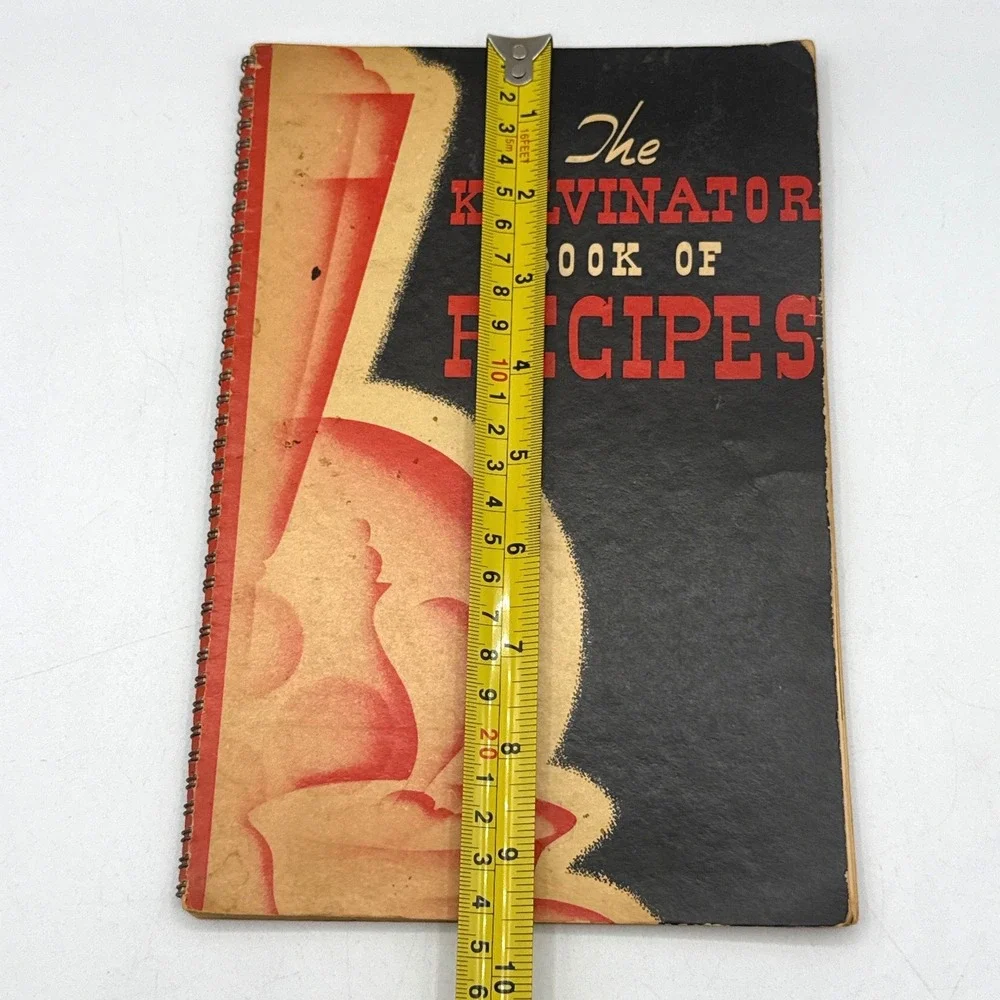 Kelvinator Book of Recipes Vtg Spiral Cookbook Art Deco Detroit Mi 50's Retro